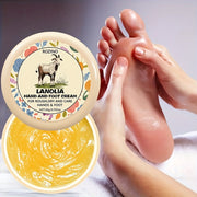 Crema de manos y pies con lanolina y ácido hialurónico para piel seca, hidratante profundo