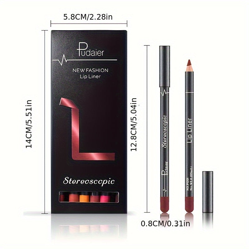 Set de perfiladores de labios para mujer a prueba de agua, multicolor y de larga duración