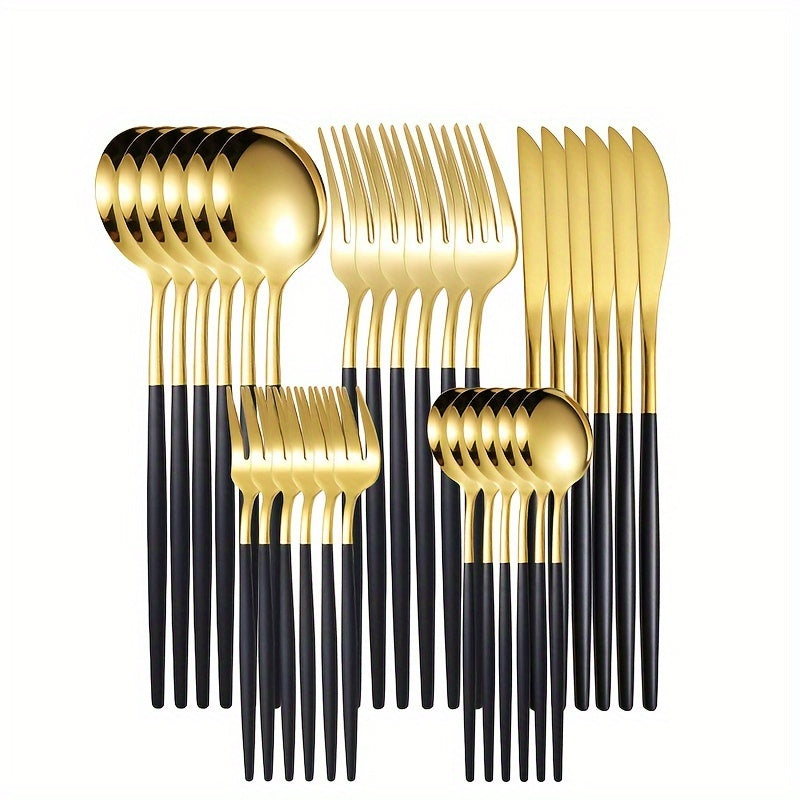 30-Piece Stainless Steel Tableware Set for Hotel Restaurant Kitchen Use