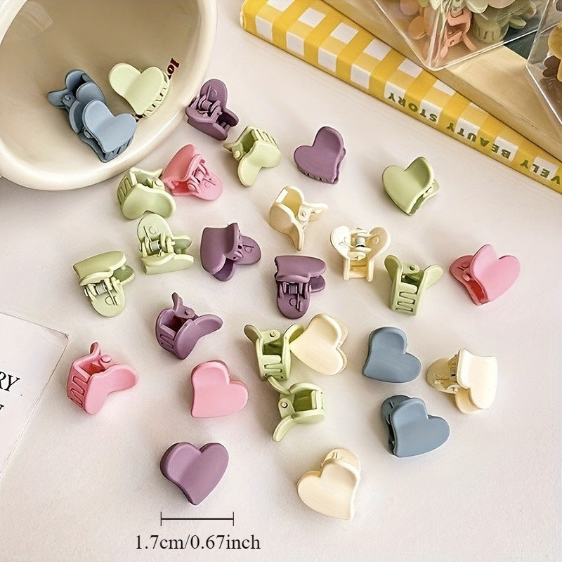 Set of 50 Mini Plastic Flower-Shaped Hair Clips for Girls and Teens