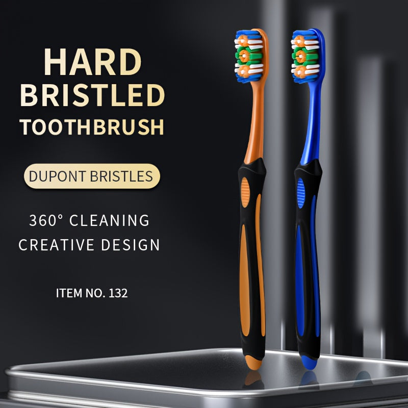 Men's 360° Hard Nylon Bristle Toothbrush for Adults