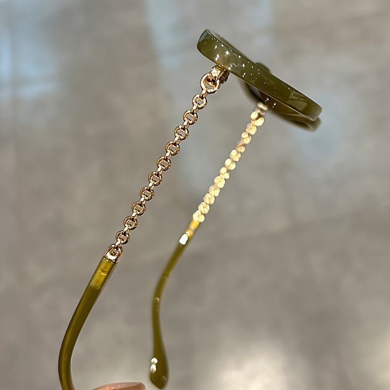 Women's Cat Eye Glasses Small Frame Metal Hollow Arms Anti-Reflective Lenses for Beach and Party