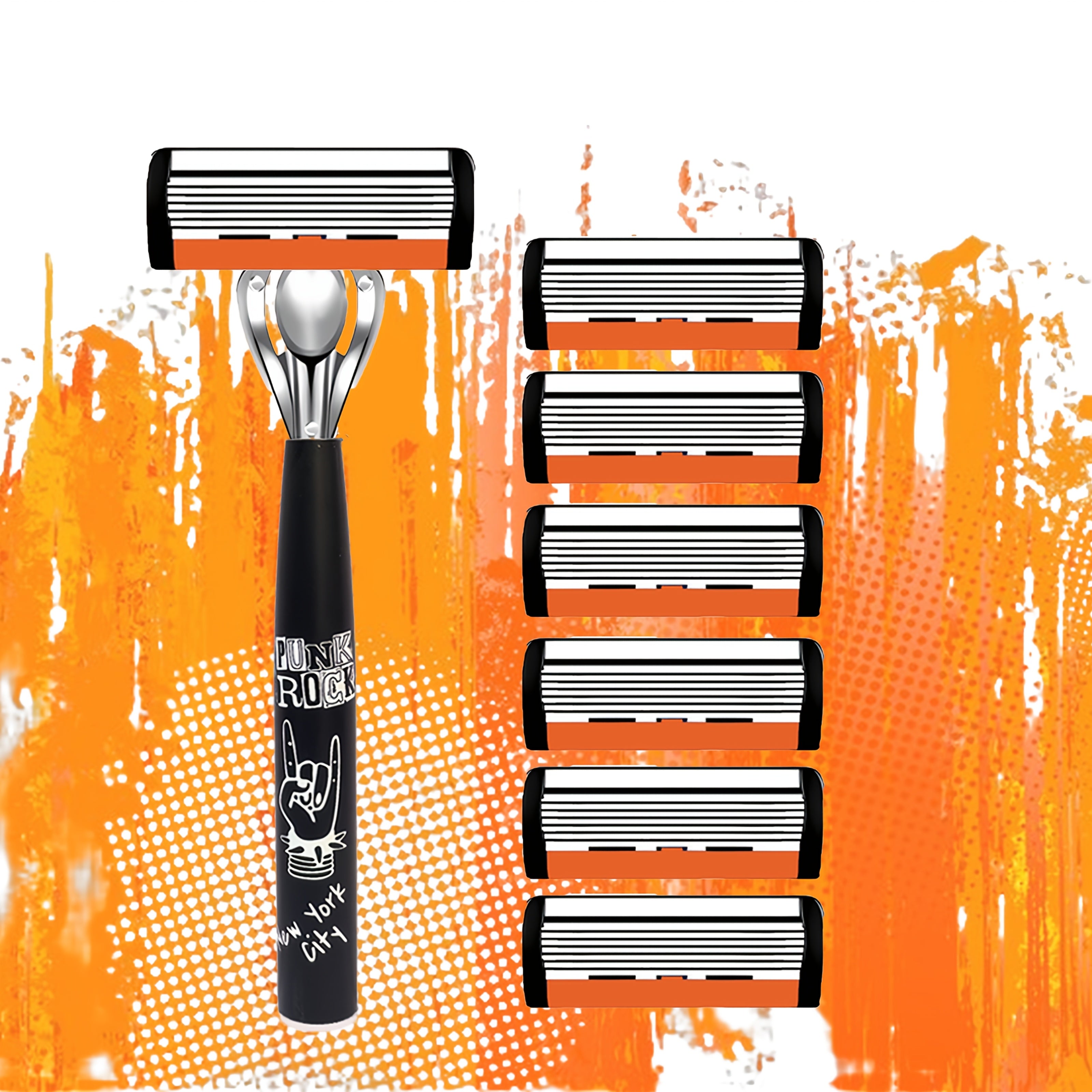 Set de maquinilla de afeitar vintage para hombre con mango reutilizable y hojas afiladas