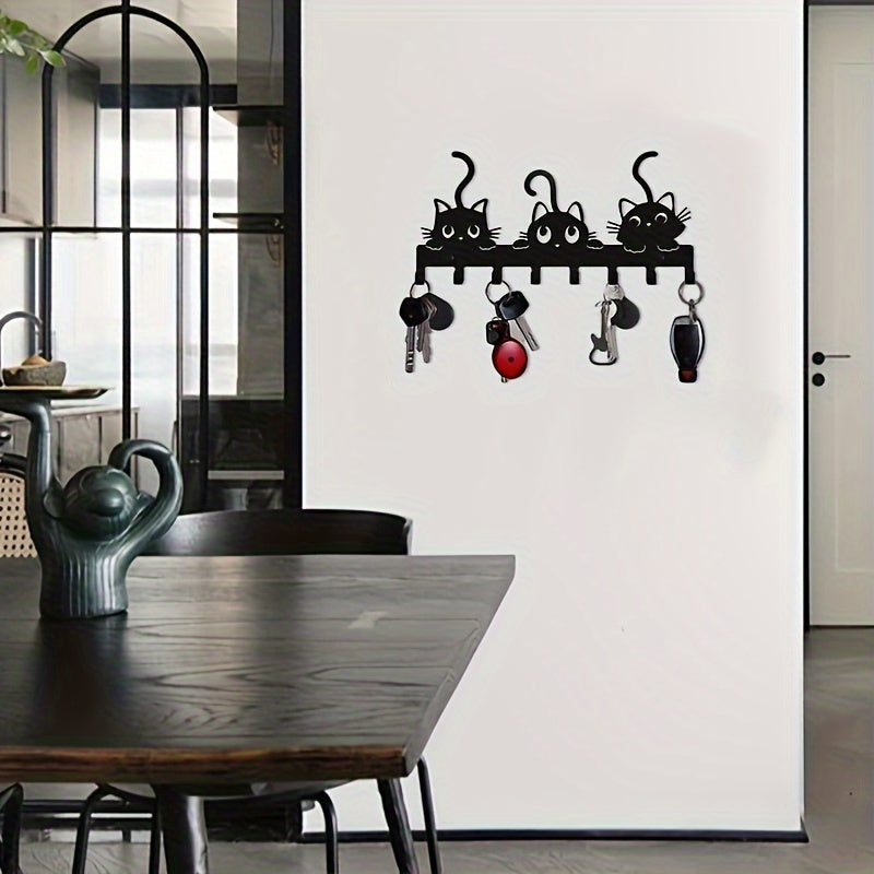 Gancho de pared de hierro forjado para organizador de almacenamiento en sala de estar o dormitorio