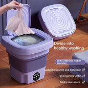 Portable 8L Electric Travel and Home Washing Machine with Touch Controls in Two Colors
