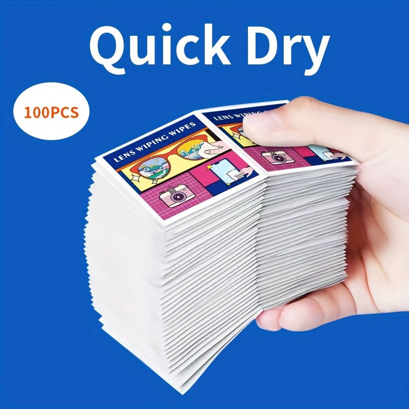 Disposable Glasses Cleaning Wipes Pack of 100 for Screens Lenses and Devices