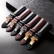 PU Leather Watch Strap with Automatic Butterfly Buckle, Various Sizes for Business or Gift