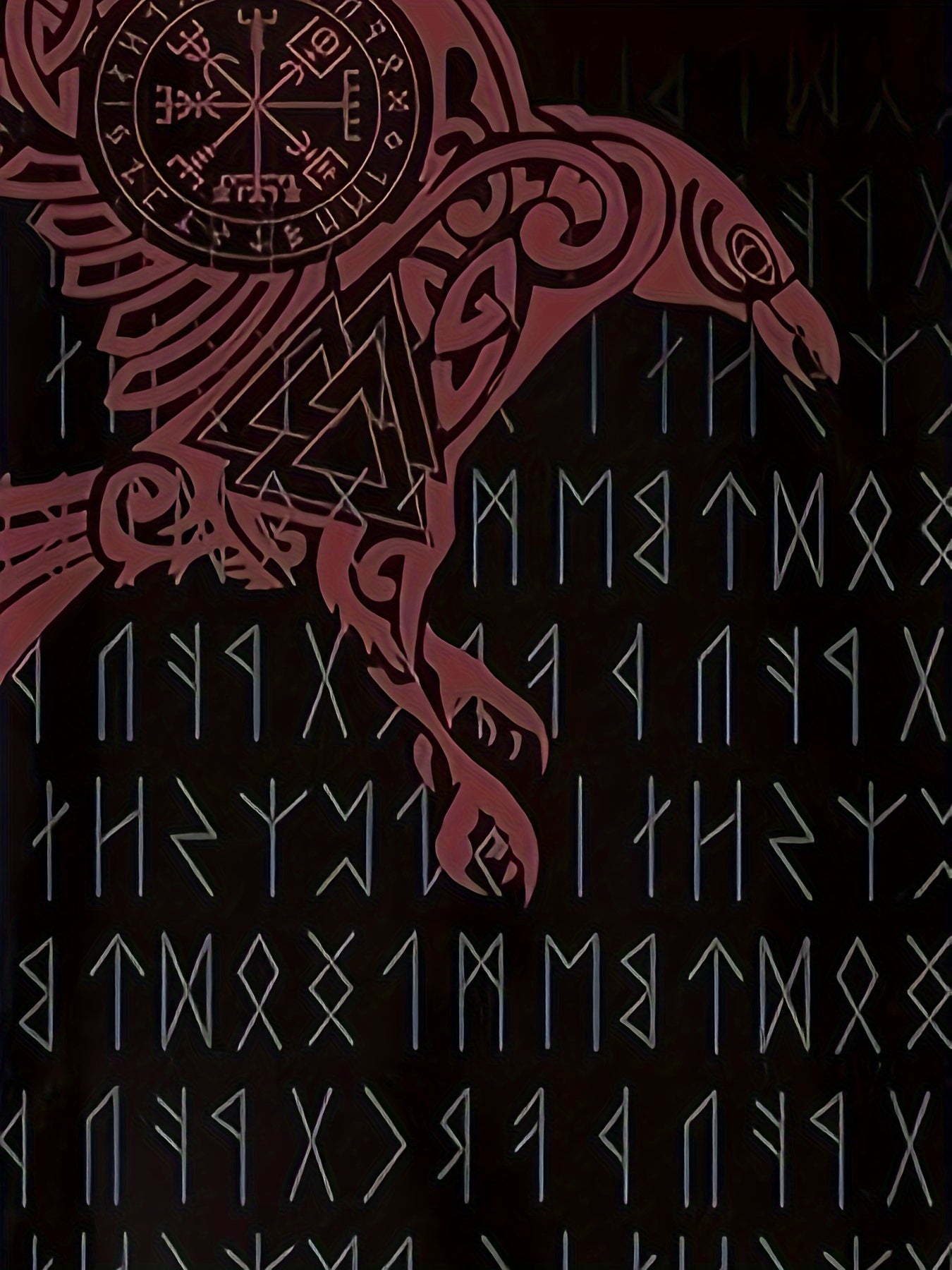 Plus Size Men's Viking Odin Raven Hoodie Casual Sporty Pullover for Spring Fall