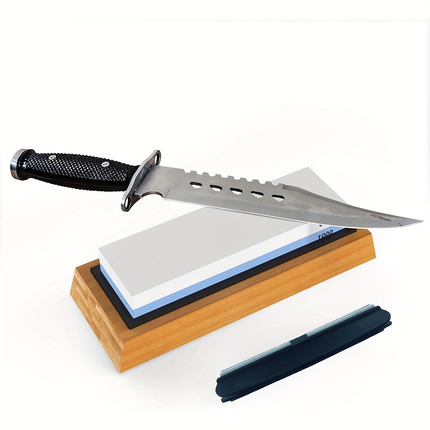 Butaq bilan ikkita Grit Non-Slip Pichoqni silliqlash matosi va bambuk asos va klip