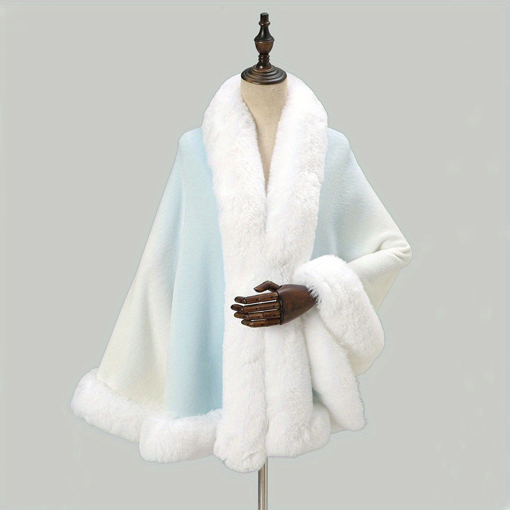 Winter Shawl Wrap Imitation Rabbit Fur Cashmere Lining 65x165cm Warm