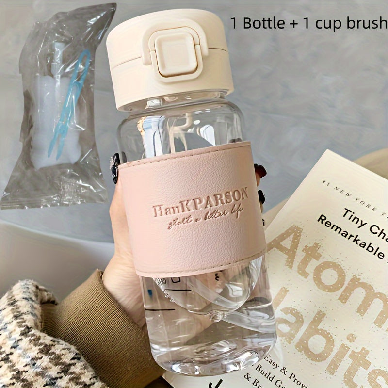 500 мл прозрачная термостойкая бутылка для воды с крышкой-роликовым клапаном, трубкой и чехлом для стакана