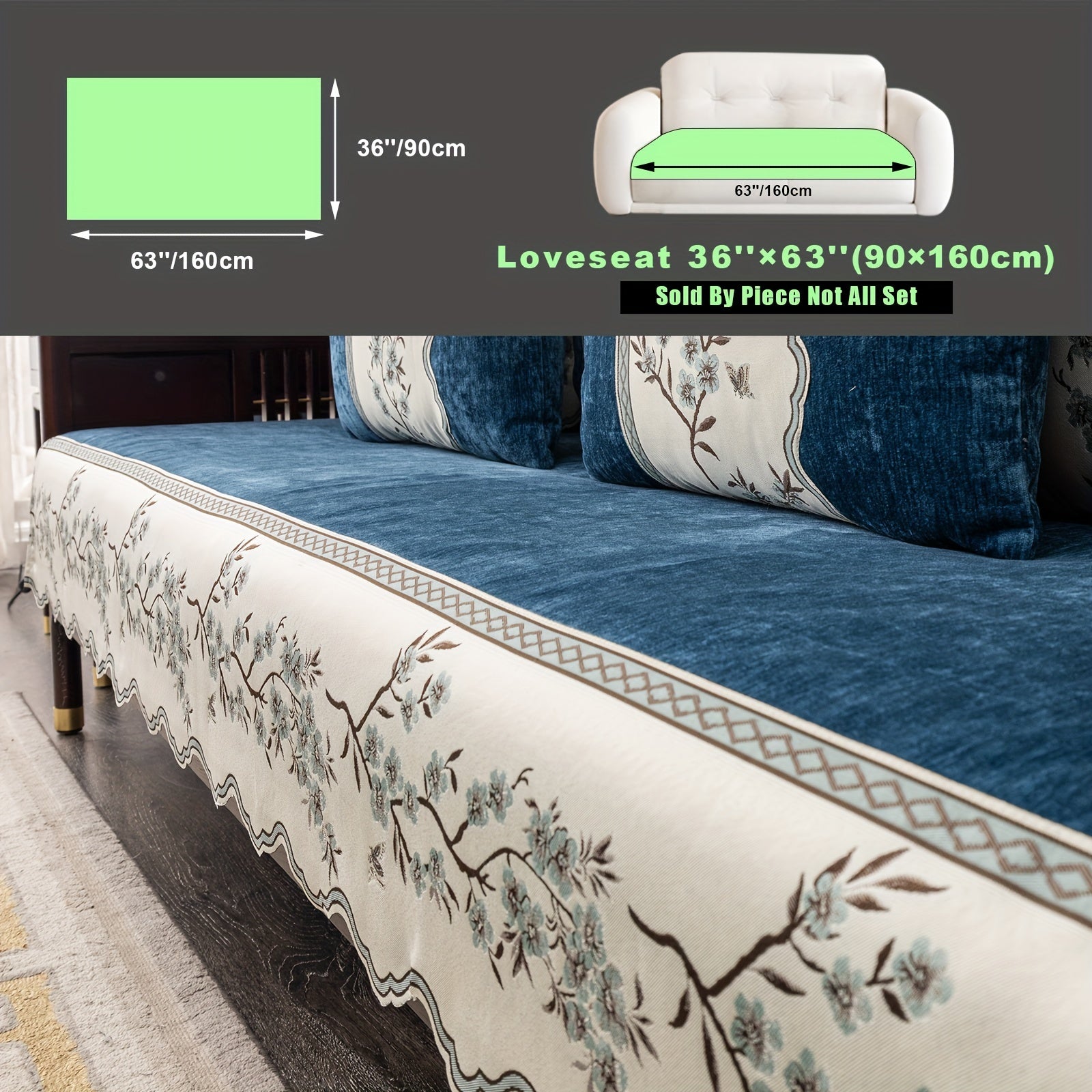 Чехол на диван с цветочным узором для всех сезонов с подушками и защитными чехлами для подушек для гостиной, спальни, офиса