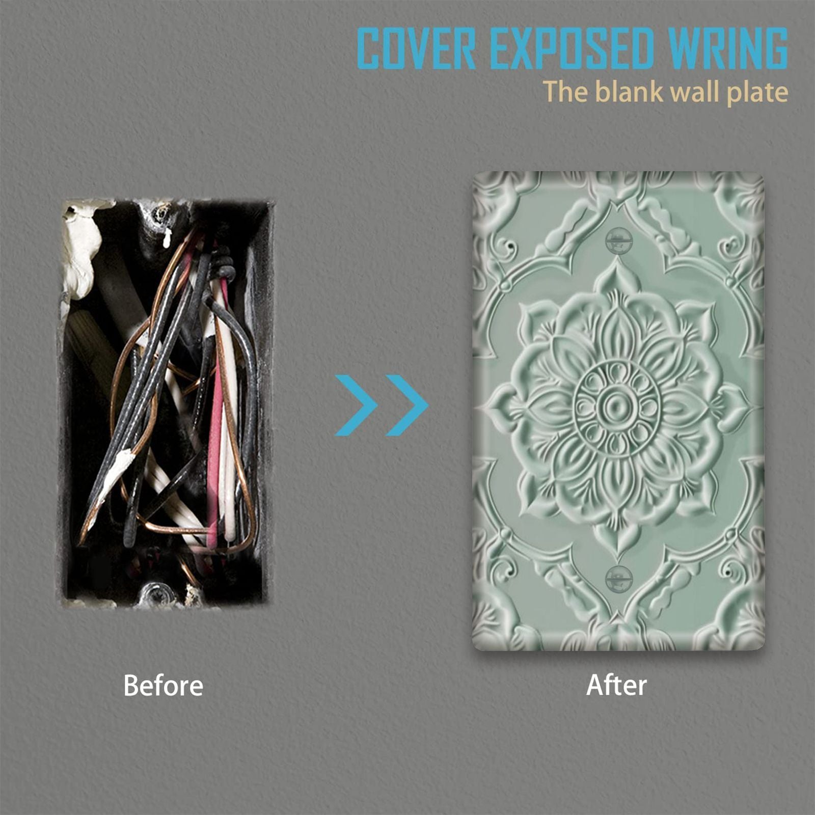 Sage Green Beige Decorative Light Switch Cover Easy to Install No Wiring Needed