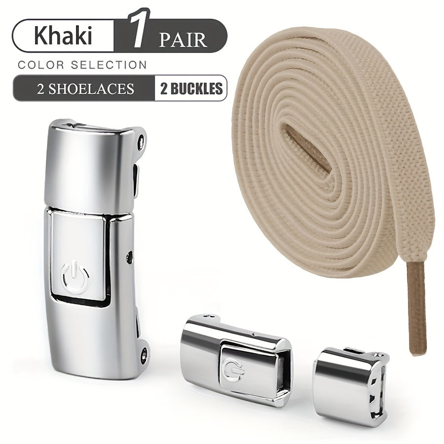 Unisex Stretch Rubber Shoe Laces Tieless Shoelaces With Buckle