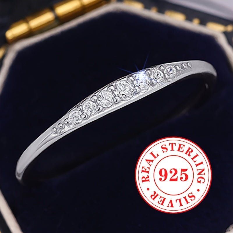 Sterling Silver Eternal Ring with Zirconia for Women Engagement Wedding
