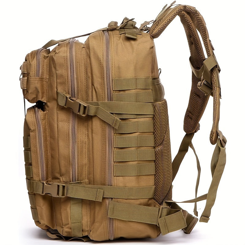 50L Water-Resistant Oxford Fabric Hiking Backpack with MOLLE System for Outdoor Activities