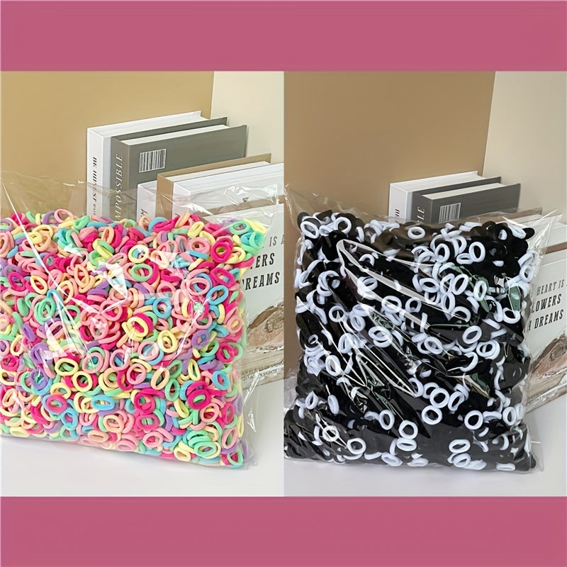 Stretchy Candy Hair Ties Set for Women and Teens Jersey Solid Color Hair Accessories