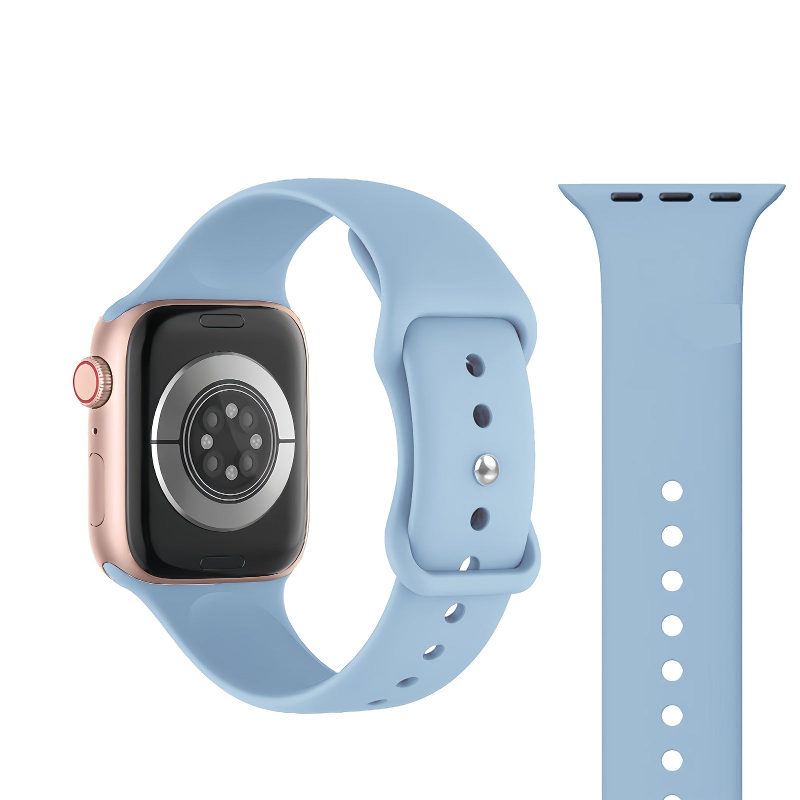 Water-Resistant Silicone Sport Watch Band for Apple Watch Series 1-10 SE Ultra 38-49mm