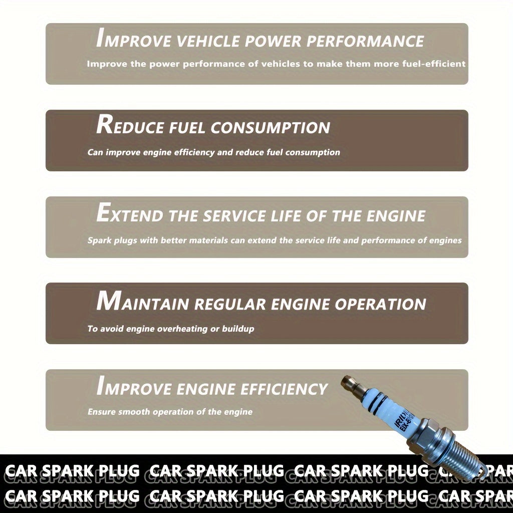 4 шт. свечей зажигания BKR6EIX-11 для автомобильных двигателей, высокая производительность, совместимы с несколькими моделями