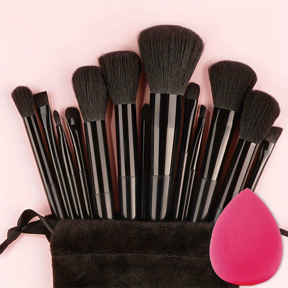 13pcs Makeup Brush Set Nylon Bristles Professional Fluffy for Face Eyeshadow Blush