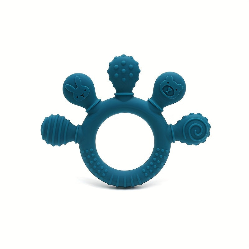 Silicone Teething Toy for Babies 0-3 Years Easy Grip Soft Chew Gift