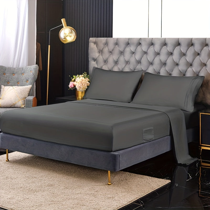 Cooling Bedding Set for Hot Sleepers 3/4 Piece Sheets Pillowcases Dark Grey Queen King Twin Full California King