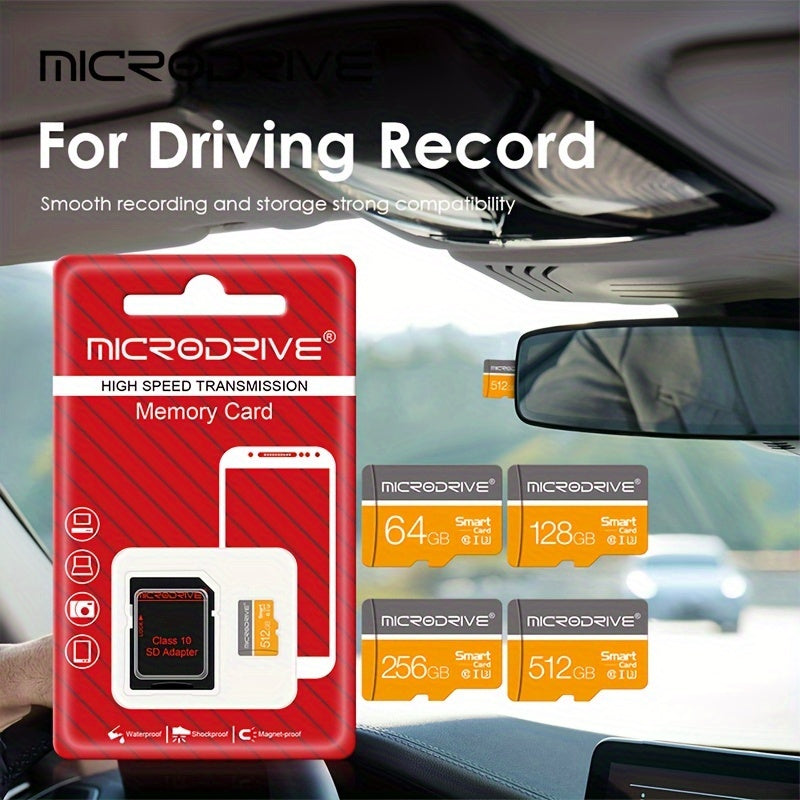 Turli o'lchamlarda (4GB, 8GB, 16GB, 32GB, 64GB, 128GB, 256GB) mavjud bo'lgan yuqori tezlikdagi to'q sariq-siyoh rangli mikro mini TF SD karta, Class 10 TF U3 mosligi bilan va SD adapteri bilan birga.