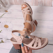 Women's Summer Wedge Sandals Open Toe Faux Cover Platform Heel