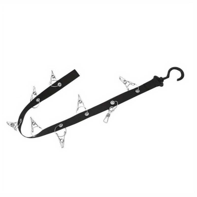 Stainless Steel Hat Rack with 8 Clips for Baseball Caps, Rotates, Set of 2