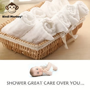 Набор из 8 полотенец для лица "Bindi Monkey" из 100% хлопка, высокоабсорбирующие умывальные полотенца, размер 29,21x29,21 см, мягкая и дышащая белая ткань, с дизайном в племенном стиле, подходящим для всех возрастов, идеальный подарок на душ.