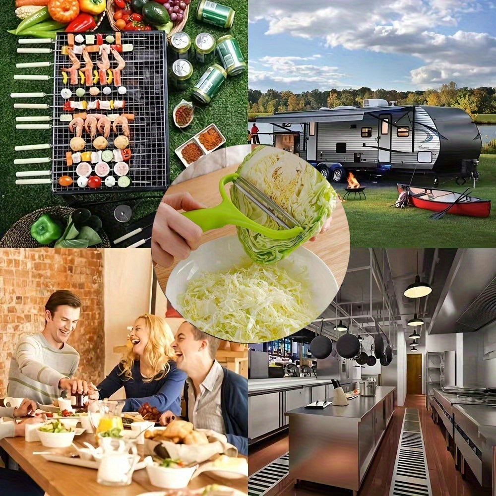 Juego de utensilios de cocina de acero inoxidable con pelador de verduras, cuchillo de fruta y cortador de col