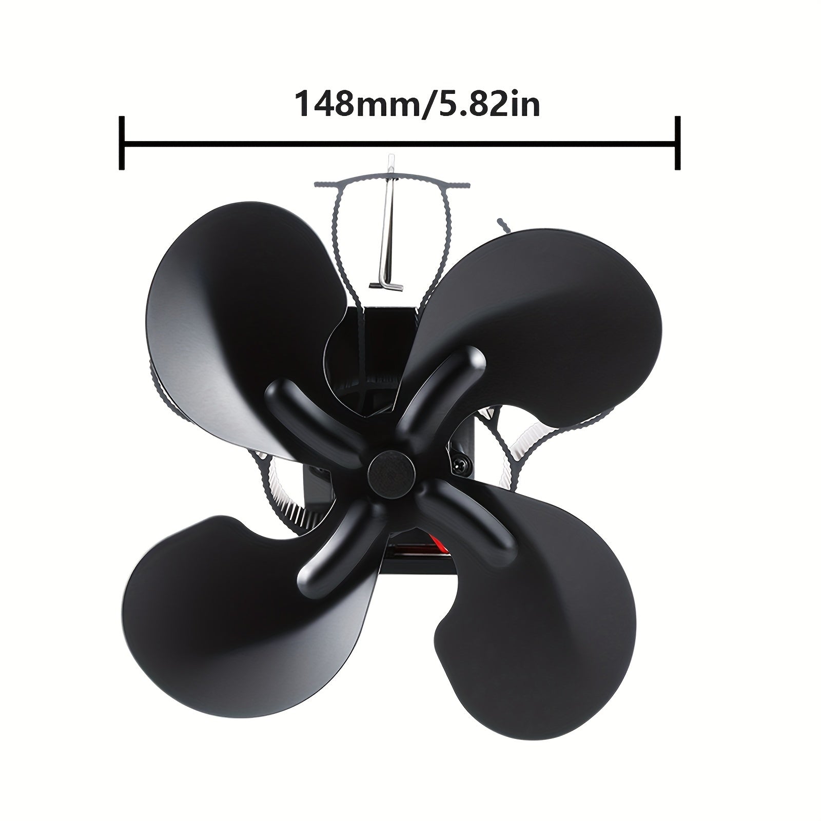 Heat Powered Wood Stove Fan 4 Blades Non-Electric Thermoelectric Fireplace Fan