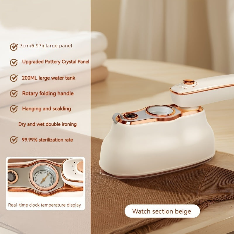 Mini Portable Steam Iron 1200W Foldable Handle Travel Friendly