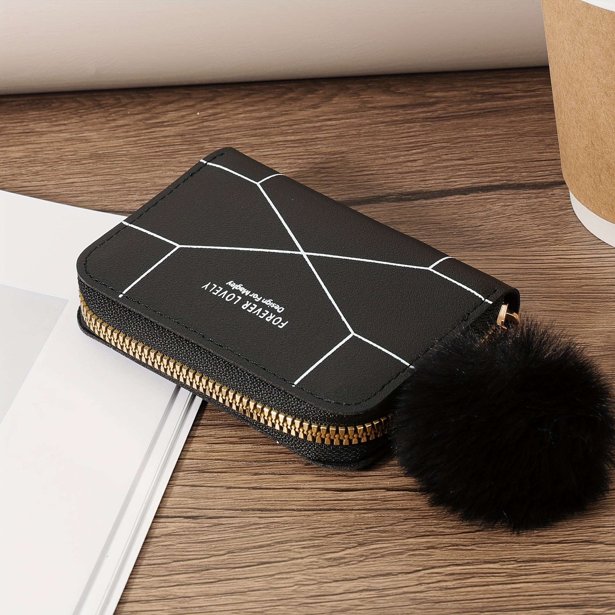 Стильный кошелек на молнии для монет и карт, идеален для повседневного использования, путешествий и школы.