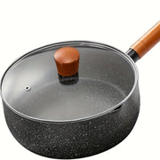 Non-Stick Black Ramen Pot and Skillet Set with Cool Handle, 19.81cm and 21.84cm