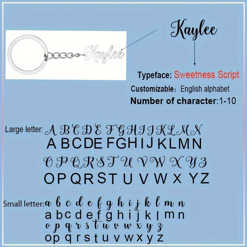 Personalized Stainless Steel Keychain with Custom Name for Mother's Day Gift