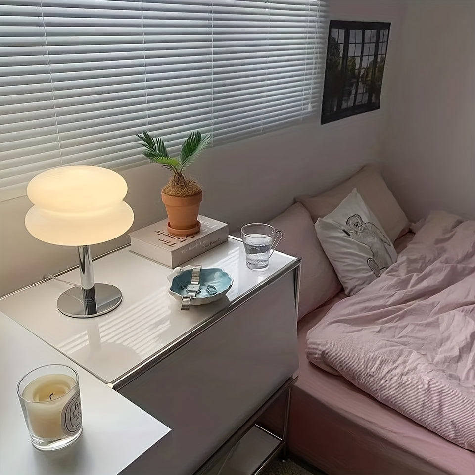 Modern Murano Glass USB Table Lamp Adjustable Brightness Touch Control Soft Glow White Yellow Orange