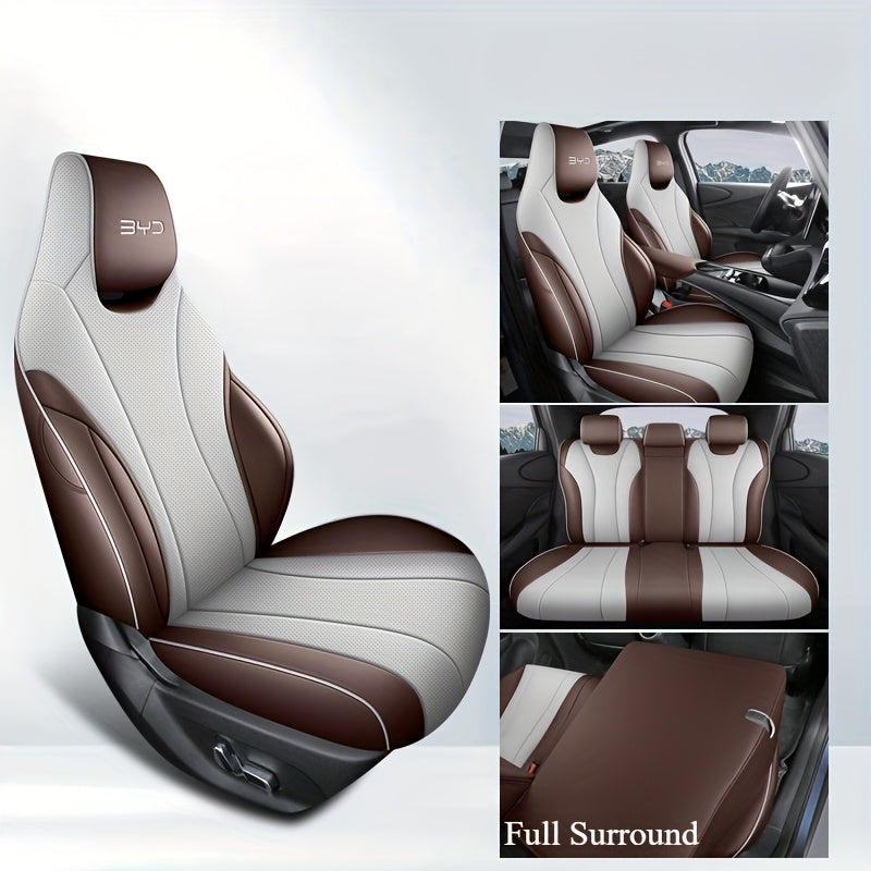 Full Set Car Seat Covers 5-Seat Synthetic Leather All-Season Protection