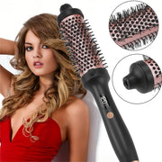 Европейская выпрямляющая щетка с регулировкой температуры, LED-дисплеем, технологией защиты от ожогов, подходит для всех типов волос, идеальный подарок