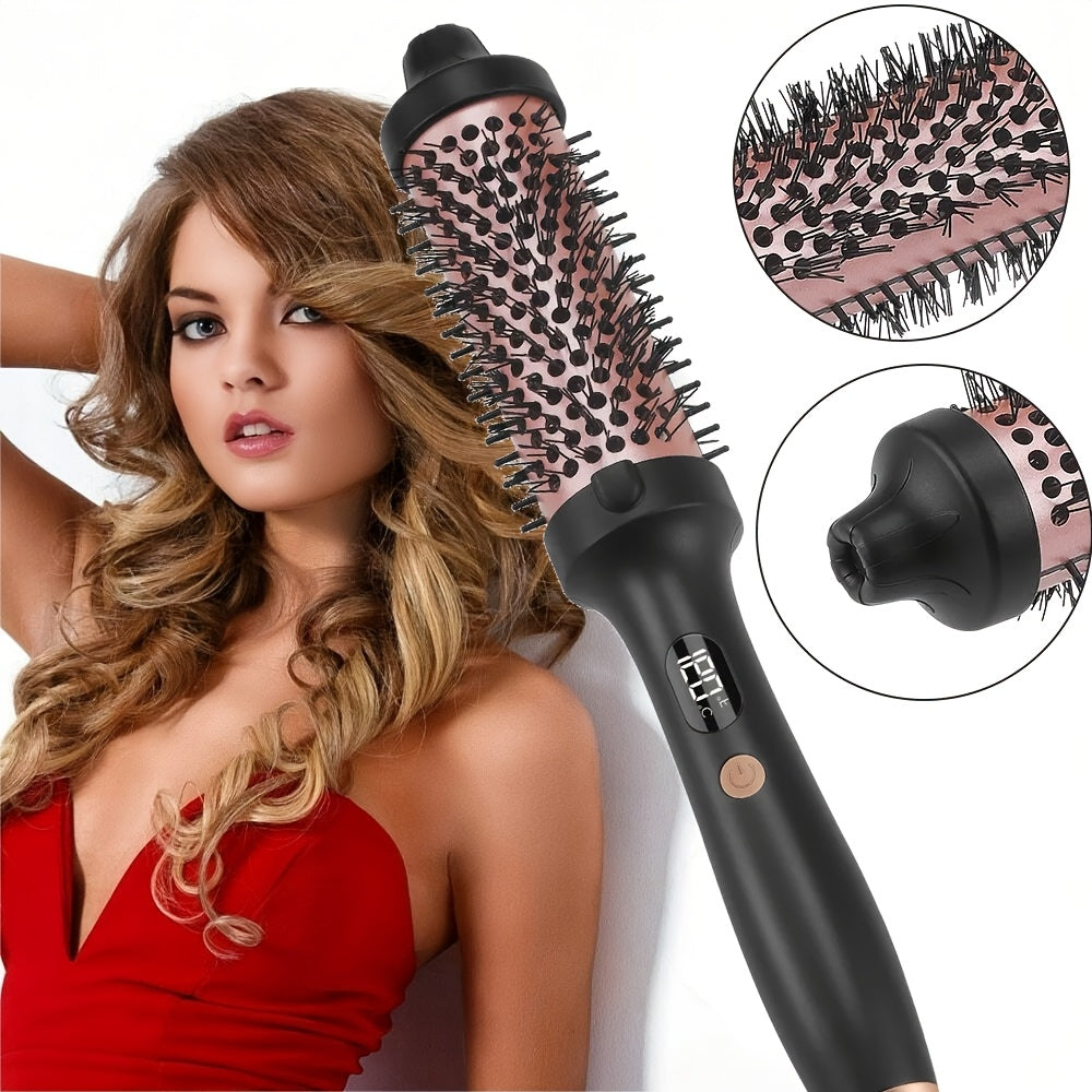 Европейская выпрямляющая щетка с регулировкой температуры, LED-дисплеем, технологией защиты от ожогов, подходит для всех типов волос, идеальный подарок