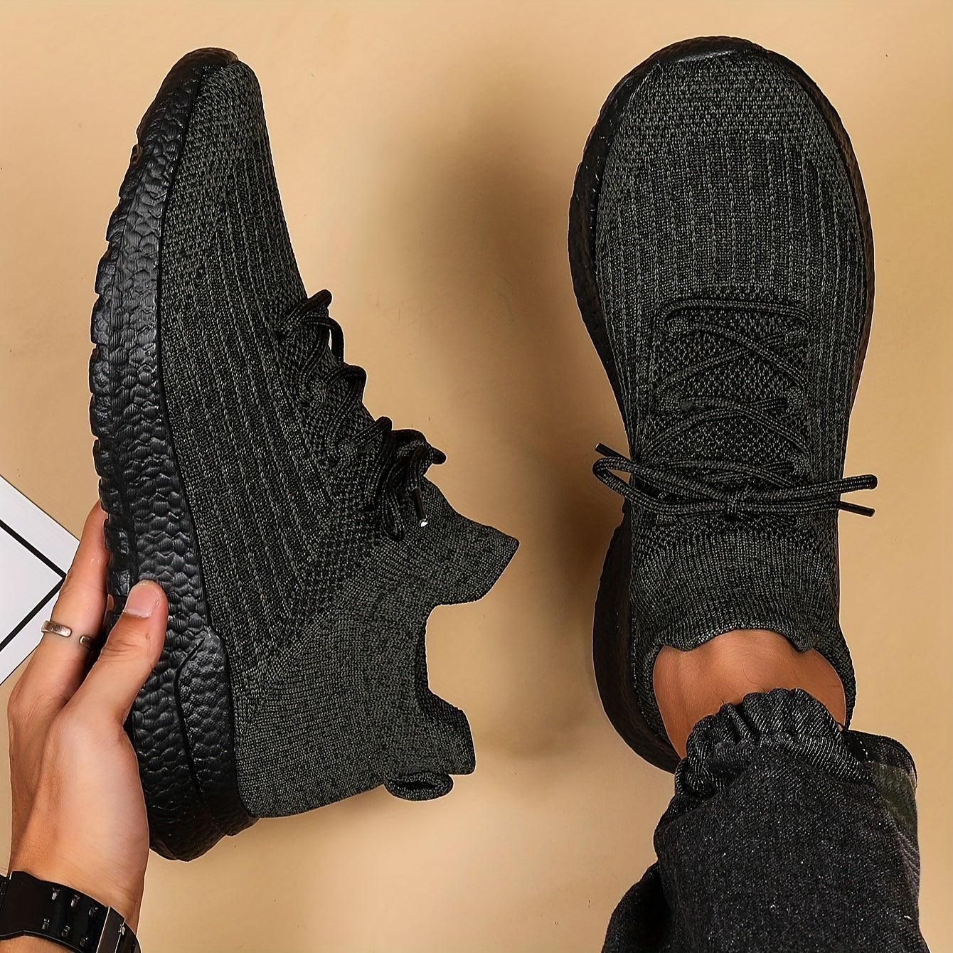 Men's Breathable Fabric Sneakers for Casual and Sports Activities