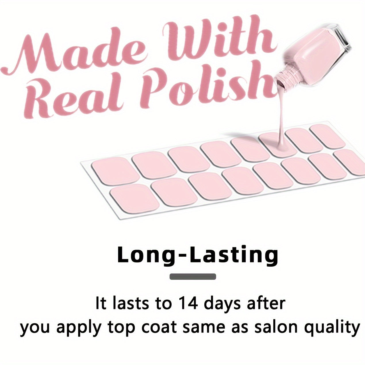 Pink Glitter Nail Wraps Set of 8 Sheets Self-Adhesive for DIY Nail Art