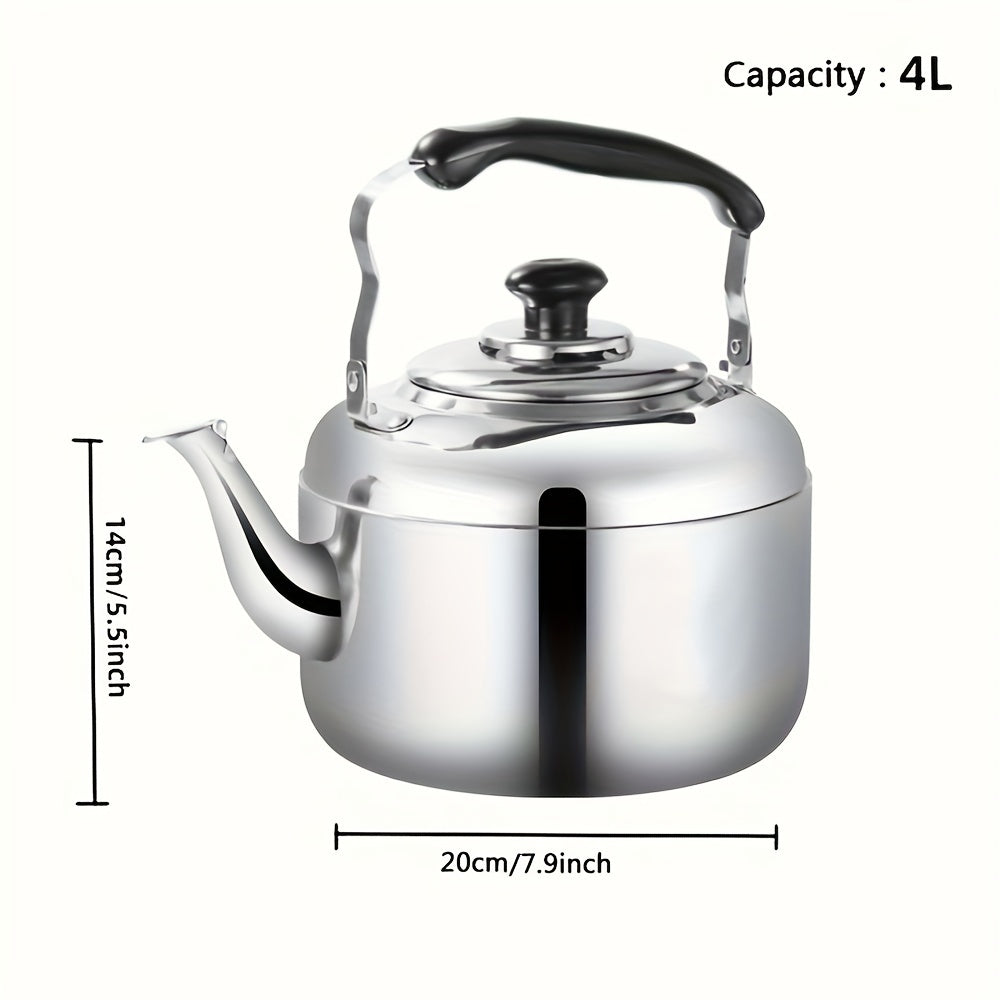 Stainless Steel 4L Whistling Tea Kettle for Stovetop Brewing