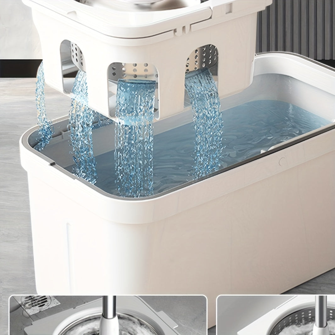 Aylanuvchi mop va kova to'plami, bo'linadigan loy kova va mop matolari bilan ho'l va quruq tozalash uchun