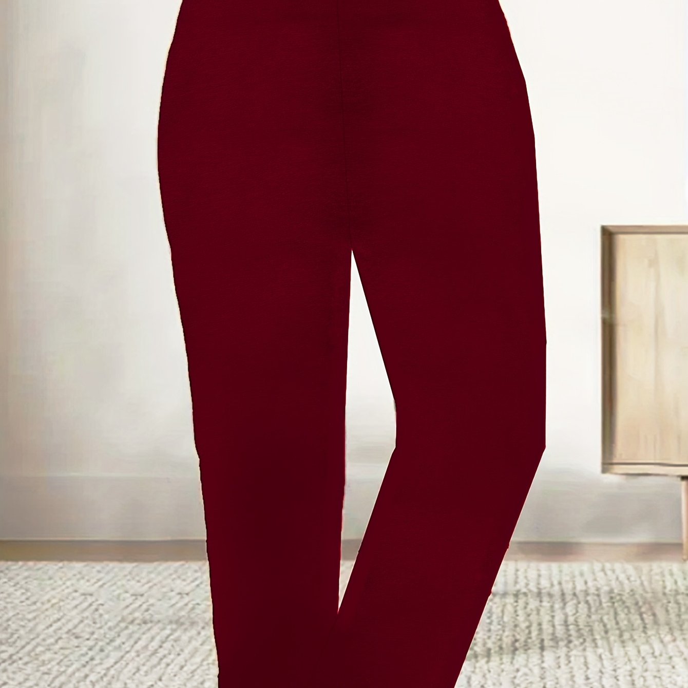 Брюки с эластаном большого размера, прямой крой, женские, однотонные, с высокой талией, весна-осень