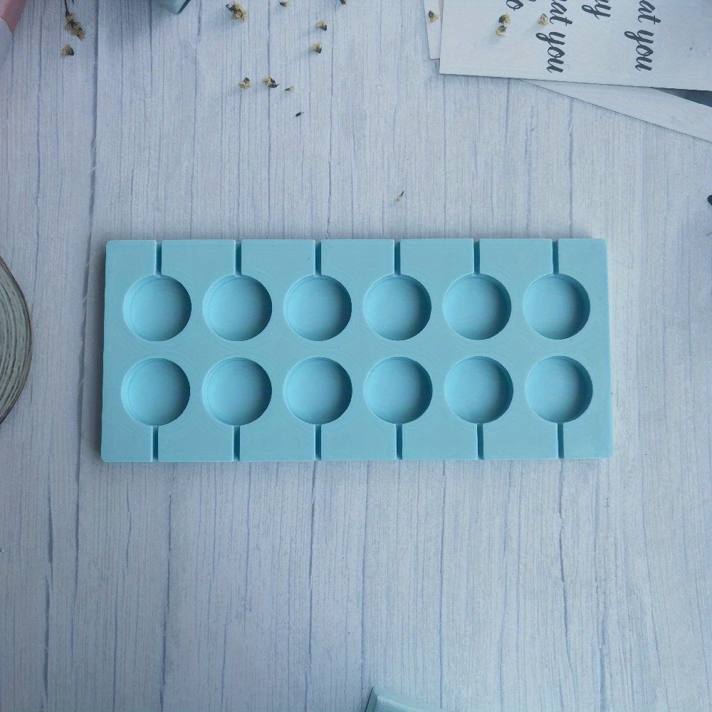 Silicone Lollipop Mold 12-Cavity for Candy Chocolate Baking and Cake Decorating