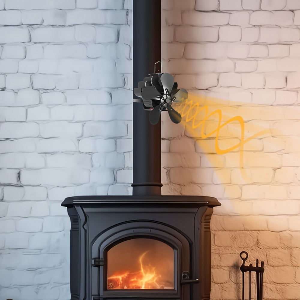 Aluminum Heat Powered Stove Fan for Wood Gas Pellet Burners Silent Operation