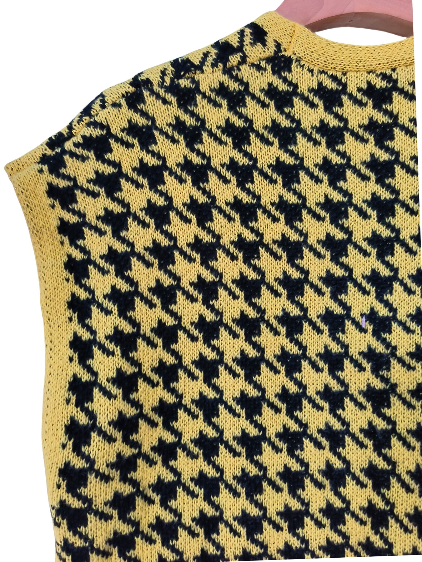 Plus o'lcham ayollar uchun Houndstooth rang-bloksiz bezakli bezakli sviter, kamyob sviter