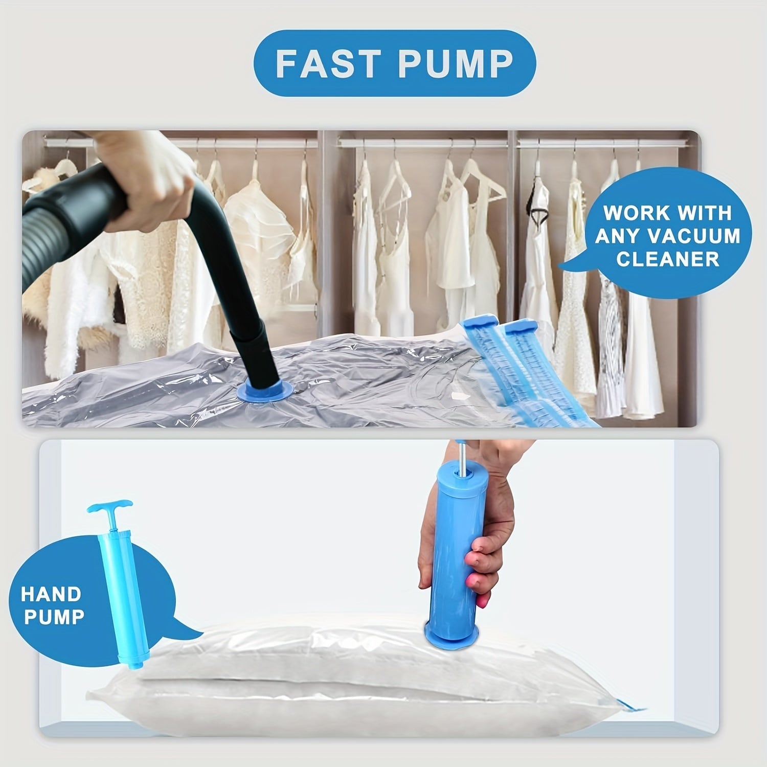 Vacuum Storage Bags Set 6/12/15/20 Pieces for Clothes Bedding Travel Space Saver