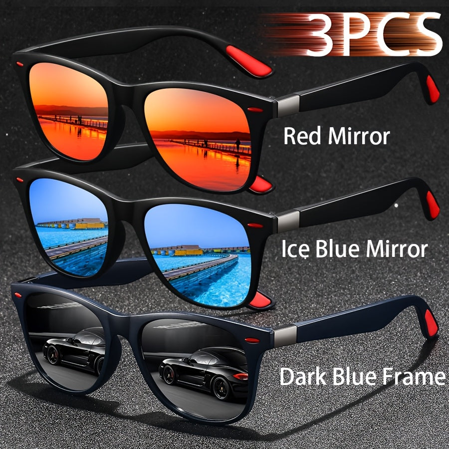 Unisex Vintage Square Glasses Full Rim Polycarbonate Frame Anti-Glare for Driving Hiking and Daily Use